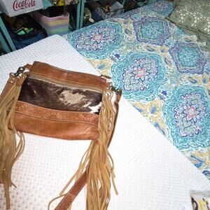 MYRA LEATHER HAIR WESTERN CROSSBODY BAG